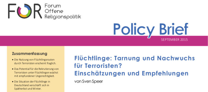 Flüchtlinge Tarnung und Nachwuchs für Terroristen_Policy Brief_Speer
